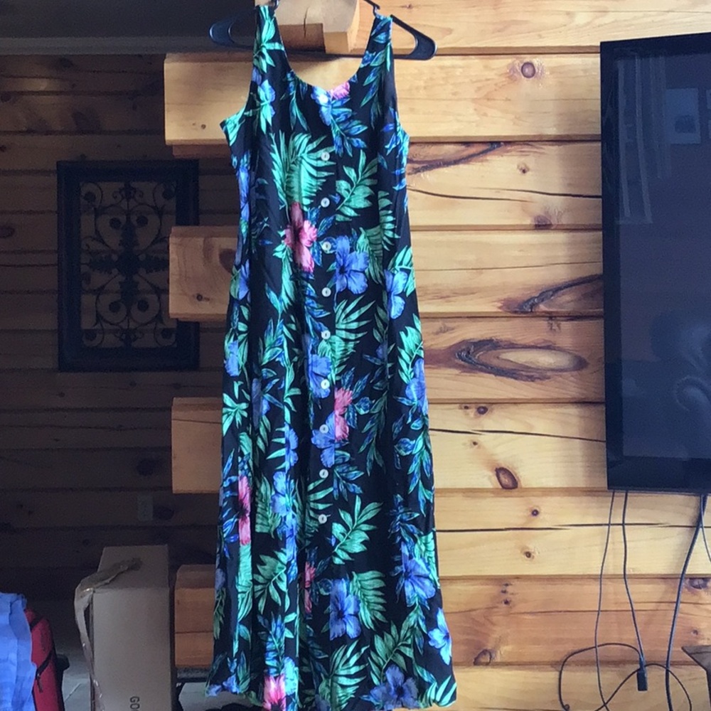 Never been worn, long rayon dress.